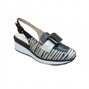 NEW EZZIO women's chile 10142 slingback wedge shoes in viena negro